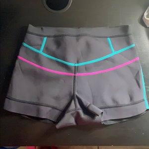Prana Black Shorts with Pink and Blue Accents
